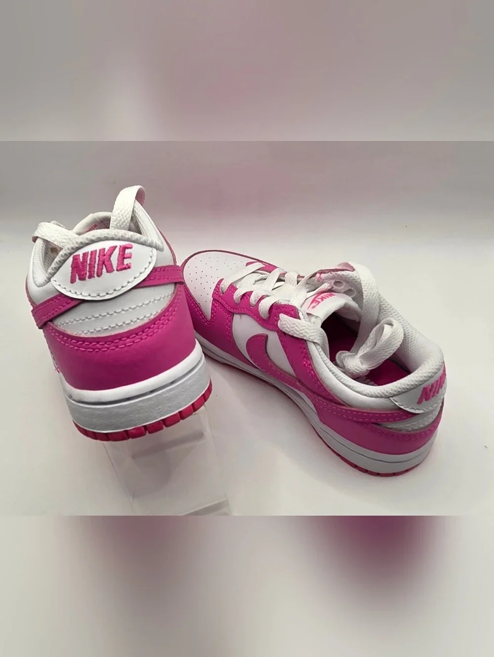 Nike Dunks Low Kids Size 11 Pink and White Low-Top Sneakers - Picture 3 of 7